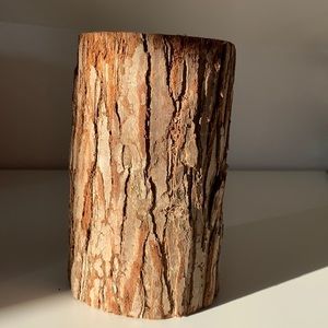 hand carved wood candle holder